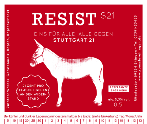 Bild vom resist Bier Etikett
